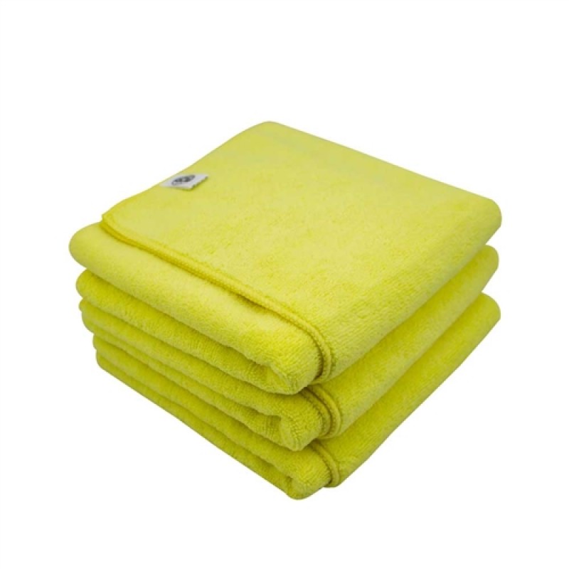 Chemical Guys Workhorse Professional Microfiber Towel - 16in x 16in -  Yellow - 3 Pack - Case of 16 - MICYELLOW03