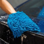 CHENILLE MICROFIBR PREMIUM SCRATCH FREE WASH MITT BLUE